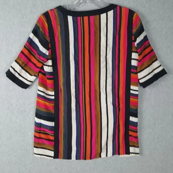 Trina Turk Womens Short Sleeve Silk Multi-color Blouse Top Size P - Picture 4 of 4